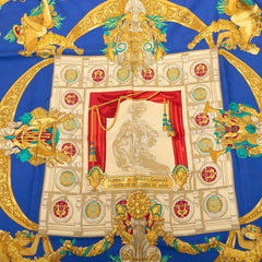 エルメス カレ90 HOMMAGE A CHARLES GARNIER シャルルガルニエへの賛辞 スカーフ ブルー マルチカラー シルク レディース HERMES 【中古】