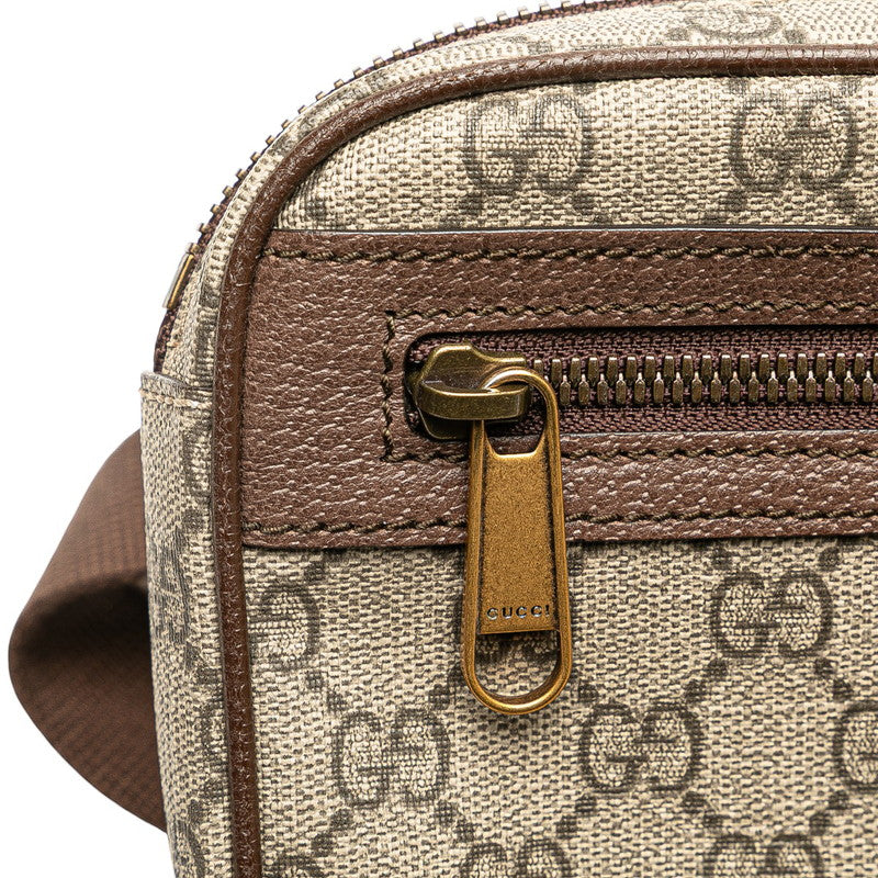 グッチ GGスプリーム オフィディア ボディバッグ ウエストバッグ 574796 ベージュ ブラウン PVC レザー レディース GUCCI 【中古】