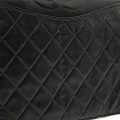 シャネル ココマーク マトラッセ チェーン ショルダーバッグ ブラック ラムスキン レディース CHANEL 【中古】