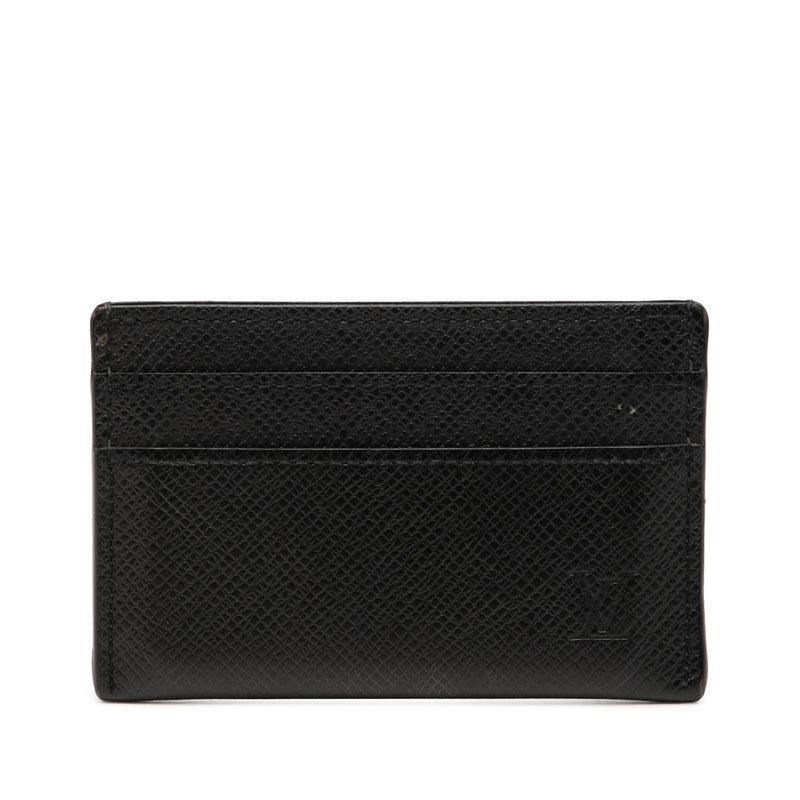ルイ ヴィトン タイガ ポルトカルトダブル カードケース 名刺入れ M32730 ブラック レザー レディース LOUIS VUITTON 【中古】