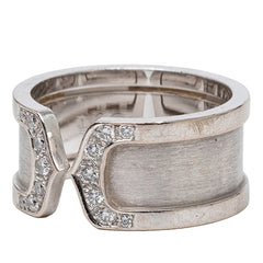 カルティエ C2 リング リング 指輪 #55 K18WG ホワイトゴールド 750 レディース CARTIER 【中古】