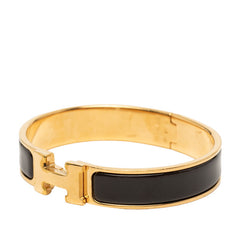 エルメス クリックH PM ブレスレット バングル ゴールド ブラウン メッキ レディース HERMES 【中古】