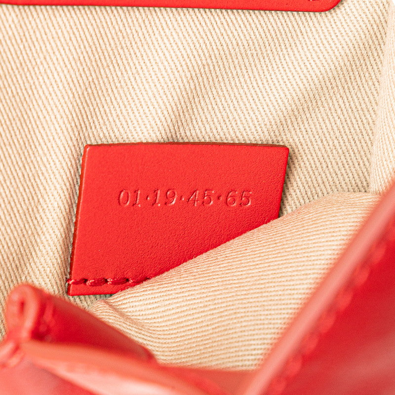 クロエ クロエ C 斜め掛け チェーン ショルダーバッグ レッド レザー スウェード レディース Chloe 【中古】