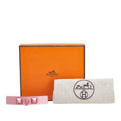 エルメス カプリス バレッタ ピンク アルミニウム レディース HERMES 【中古】