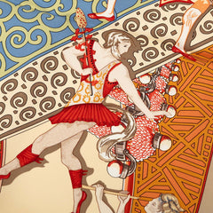 エルメス カレ90 LES BALLETS RUSSES ロシア バレエ スカーフ マルチカラー シルク レディース HERMES 【中古】