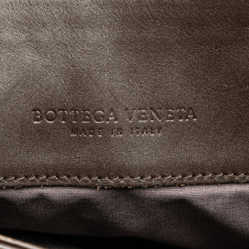 ボッテガヴェネタ イントレチャート 斜め掛け ショルダーバッグ 172736 ブラウン レザー メンズ BOTTEGAVENETA 【中古】