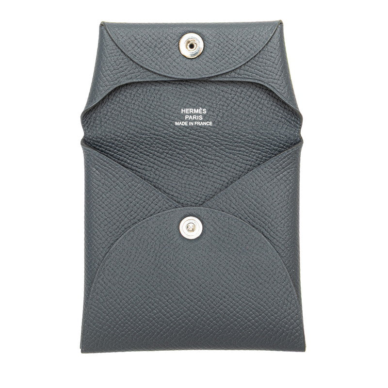 エルメス バスティア コインケース ネイビー ヴォーエプソン レディース HERMES 【中古】