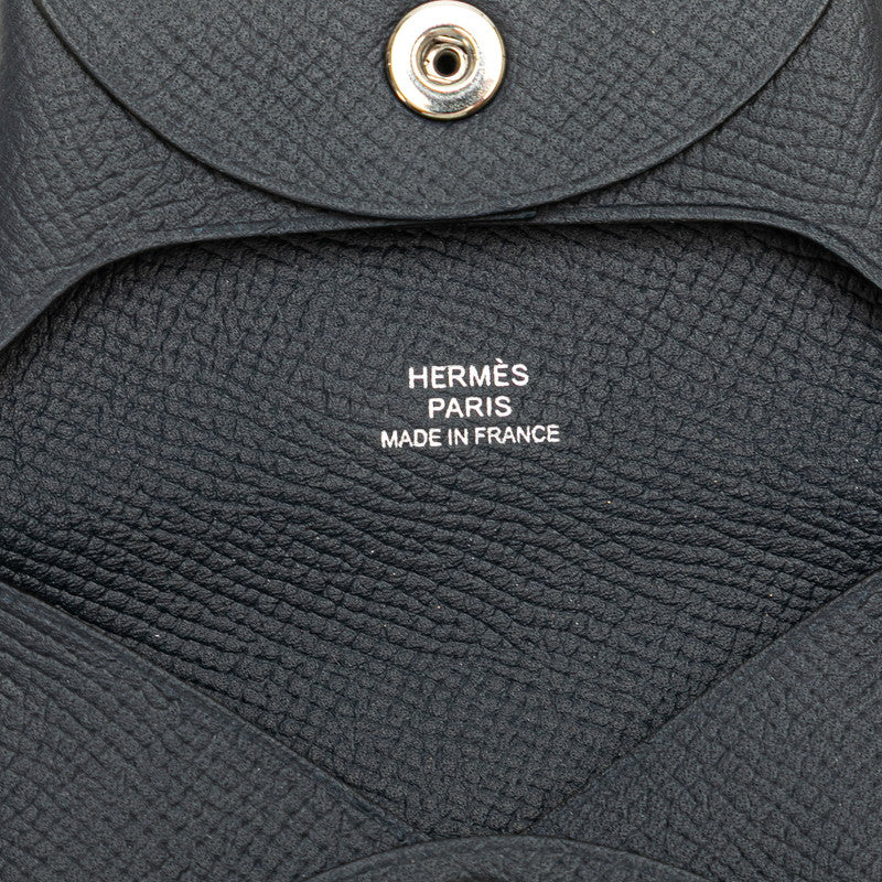 エルメス バスティア コインケース ネイビー ヴォーエプソン レディース HERMES 【中古】