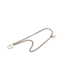 シャネル カメリア ココマーク チェーン ペンダントネックレス ホワイト シルバー メタル エナメル レディース CHANEL 【中古】