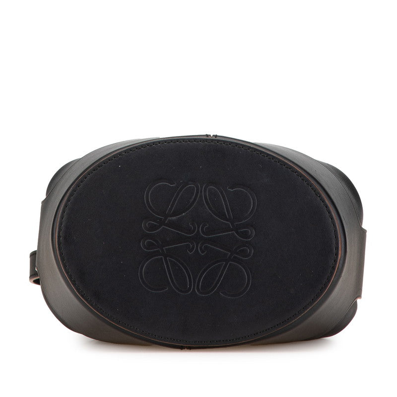 ロエベ アナグラム バルーン ショルダーバッグ ブラック ピンク レザー レディース LOEWE 【中古】