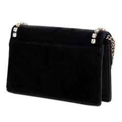 グッチ ディオニュソス チェーン ショルダーバッグ 476432 ブラック ベロア レザー ラインストーン レディース GUCCI 【中古】