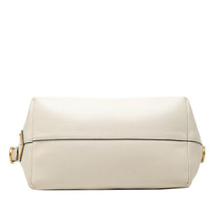 プラダ 三角ロゴプレート ハンドバッグ ショルダーバッグ 2WAY 1BA104 ホワイト レザー レディース PRADA 【中古】