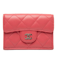 シャネル ココマーク マトラッセ 三つ折り財布 AP0230 ピンク ラムスキン レディース CHANEL 【中古】