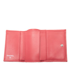 シャネル ココマーク マトラッセ 三つ折り財布 AP0230 ピンク ラムスキン レディース CHANEL 【中古】
