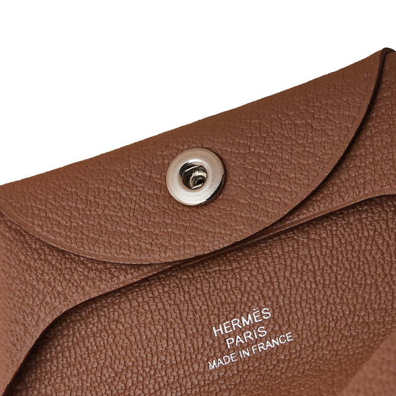 エルメス バスティア コインケース 小銭入れ ケブラコ ブラウン シェーブル レディース HERMES 【中古】