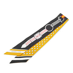 エルメス ツイリー Grand Tralala グラン トゥラララ スカーフ ブラック マルチカラー シルク レディース HERMES 【中古】