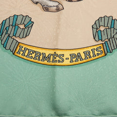 エルメス カレ90 LES FETES DU ROI SOLEIL 太陽王の祝典 スカーフ グリーン ベージュ マルチカラー シルク レディース HERMES 【中古】