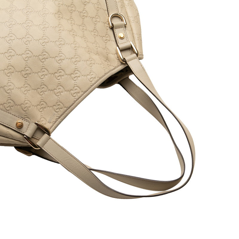 グッチ グッチシマ アビー トートバッグ ショルダーバッグ 130736 アイボリー レザー レディース GUCCI 【中古】