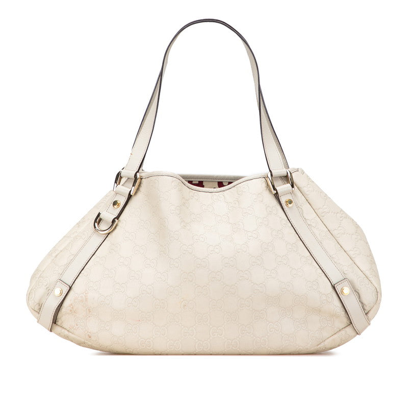 グッチ グッチシマ アビー トートバッグ ショルダーバッグ 130736 アイボリー レザー レディース GUCCI 【中古】