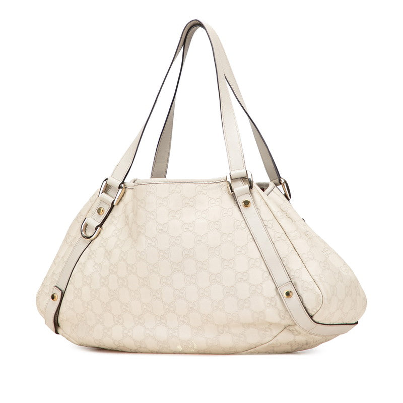 グッチ グッチシマ アビー トートバッグ ショルダーバッグ 130736 アイボリー レザー レディース GUCCI 【中古】