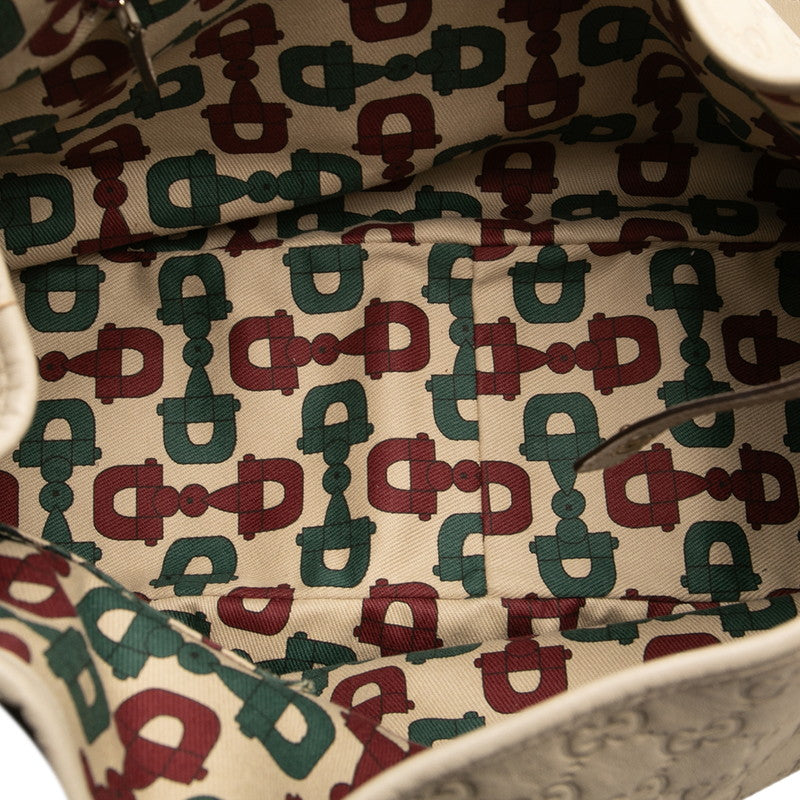 グッチ グッチシマ アビー トートバッグ ショルダーバッグ 130736 アイボリー レザー レディース GUCCI 【中古】