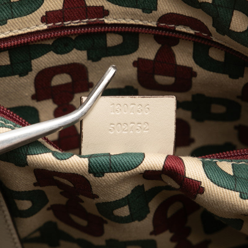 グッチ グッチシマ アビー トートバッグ ショルダーバッグ 130736 アイボリー レザー レディース GUCCI 【中古】