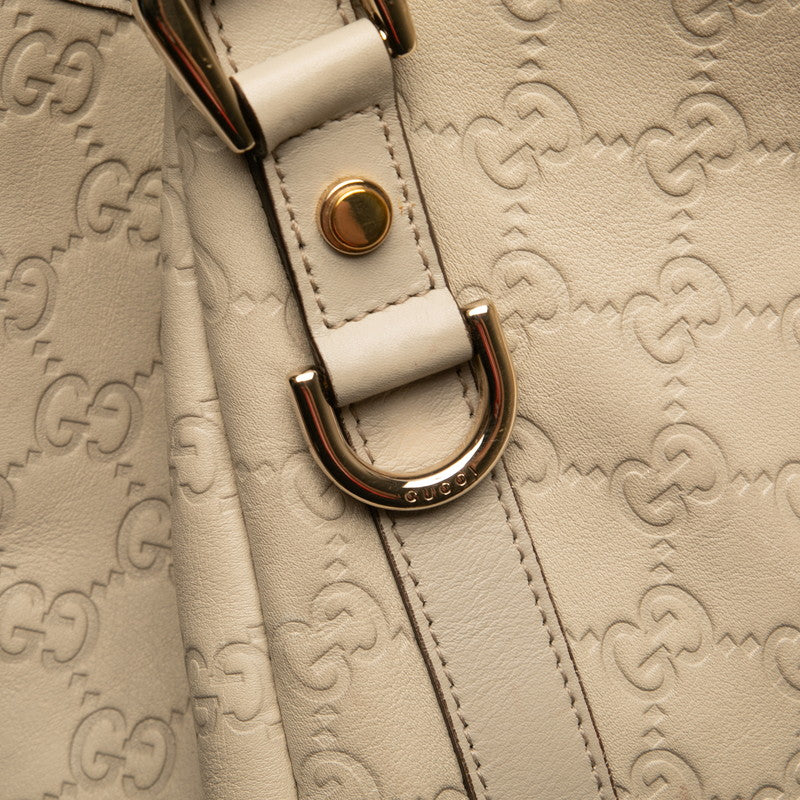 グッチ グッチシマ アビー トートバッグ ショルダーバッグ 130736 アイボリー レザー レディース GUCCI 【中古】