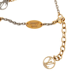 ルイ ヴィトン ブラスレ ロゴマニア チェーン ブレスレット M68077 ゴールド シルバー メッキ メタル レディース LOUIS VUITTON 【中古】