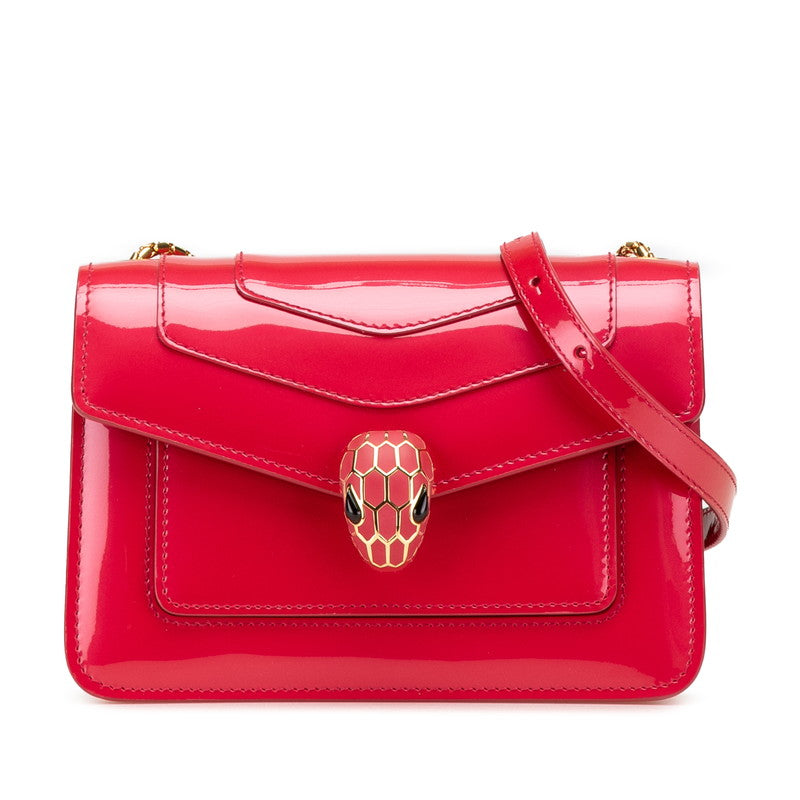ブルガリ セルペンティ フォーエバー チェーン ショルダーバッグ ピンク エナメル レディース BVLGARI 【中古】