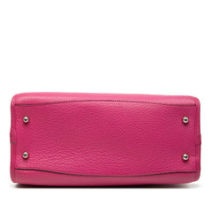 ロエベ アナグラム アラモ28 ハンドバッグ ショルダーバッグ 2WAY ピンク レザー レディース LOEWE 【中古】