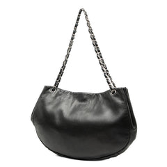 シャネル ココマーク チェーン トートバッグ ブラック ラムスキン レディース CHANEL 【中古】