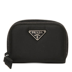 プラダ 三角ロゴプレート コインケース 小銭入れ M268 ブラック ナイロン レディース PRADA 【中古】