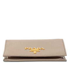 プラダ 二つ折り財布 グレー マルチカラー サフィアーノレザー レディース PRADA 【中古】