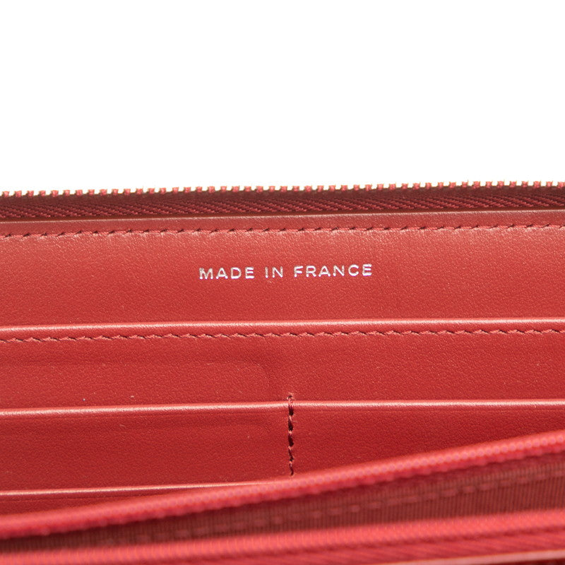シャネル マトラッセ ココマーク 長財布 レッド キャビアスキン レディース CHANEL 【中古】