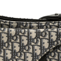 ディオール トロッター サドル ハンドバッグ ショルダーバッグ 2WAY ネイビー ベージュ キャンバス レザー レディース Dior 【中古】