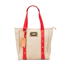 ルイ ヴィトン アンティグア カバMM トートバッグ ショルダーバッグ M40035 レッド ベージュ キャンバス レザー レディース LOUIS VUITTON 【中古】
