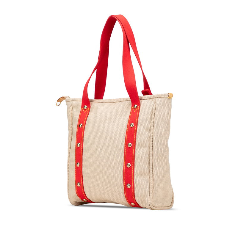 ルイ ヴィトン アンティグア カバMM トートバッグ ショルダーバッグ M40035 レッド ベージュ キャンバス レザー レディース LOUIS VUITTON 【中古】