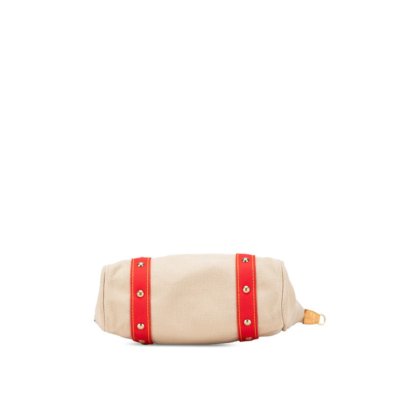 ルイ ヴィトン アンティグア カバMM トートバッグ ショルダーバッグ M40035 レッド ベージュ キャンバス レザー レディース LOUIS VUITTON 【中古】