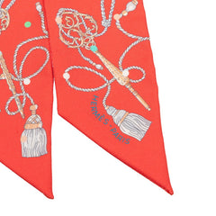 エルメス ツイリー レ クレ ア ポア LES CLES A POIS スカーフ ピンク系 シルク レディース HERMES 【中古】