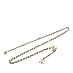 シャネル ココマーク チェーン ベルト シルバー ホワイト メタル レディース CHANEL 【中古】