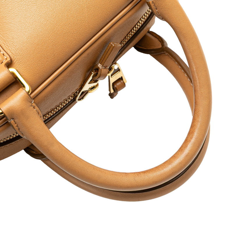 ロエベ アマソナ16 スクエア ミニハンドバッグ ショルダーバッグ 2WAY ブラウン レザー レディース LOEWE 【中古】