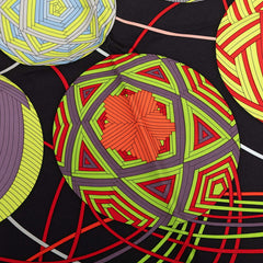 エルメス カレ90 Lart du temari 手毬の宇宙 スカーフ ブラック マルチカラー シルク レディース HERMES 中古