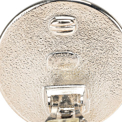 シャネル ヴィンテージ ココマーク ラウンド イヤリング シルバー ブラック メタル レディース CHANEL 【中古】