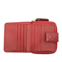グッチ マイクログッチシマ 二つ折り財布 コンパクト ウォレット Wホック 449395 レッド レザー レディース GUCCI 【中古】