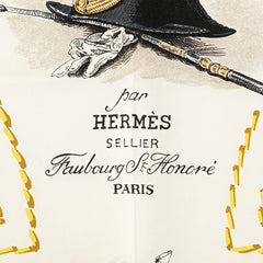 エルメス カレ90 CADRE NOIR ソミュール騎兵学校 スカーフ ブラック マルチカラー シルク レディース HERMES 【中古】