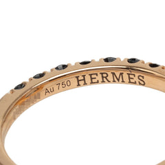 エルメス K18PG ピンクゴールド ブラックスピネル フィネス リング 指輪 #50 レディース HERMES 8.5号 【中古】