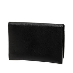 プラダ カードケース 名刺入れ ブラック サフィアーノレザー レディース PRADA 【中古】