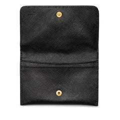 プラダ カードケース 名刺入れ ブラック サフィアーノレザー レディース PRADA 【中古】