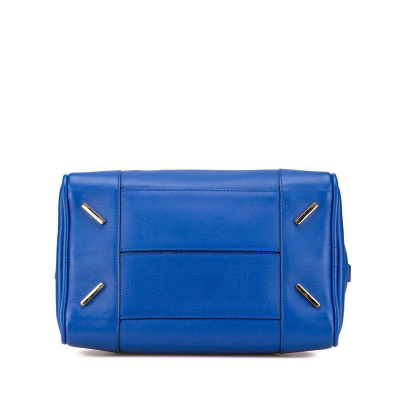 ロエベ アナグラム アマソナ75 ハンドバッグ ショルダーバッグ 2WAY ブルー レザー レディース LOEWE 【中古】