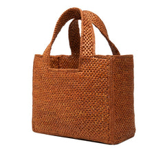 ロエベ フォントトート スモール ハンドバッグ ショルダーバッグ 2WAY かごバッグ ブラウン ラフィア レザー レディース LOEWE 中古